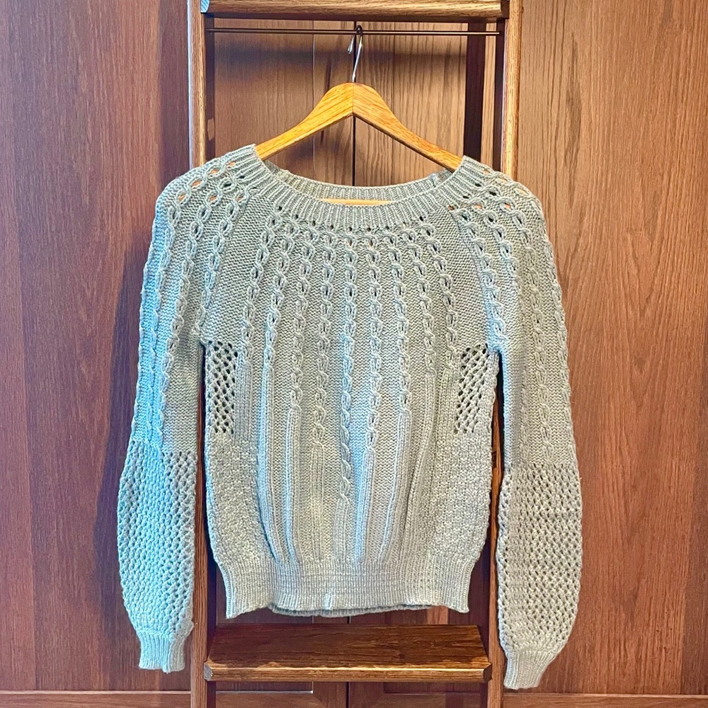 The Cutest Teal Mix Knit Crewneck Sweater Sz. XS